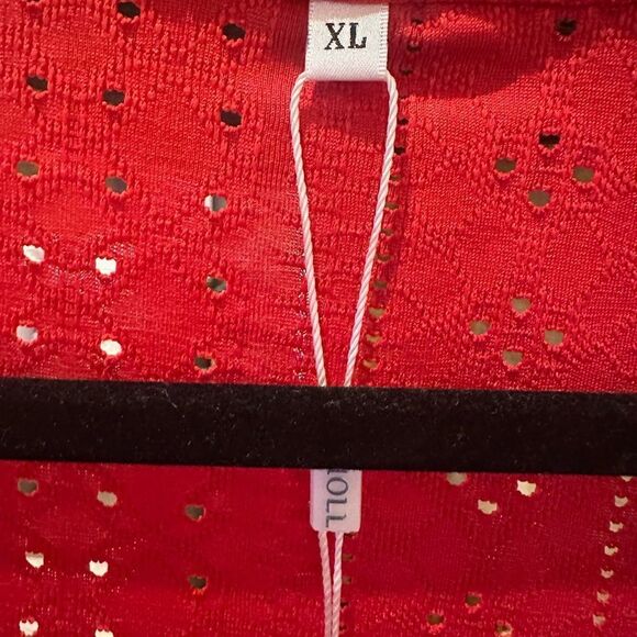 Tank Tops red eyelet Flowy Scoop Neck Loose Fit Tank-Top Sleeveless Cami - Picture 9 of 13
